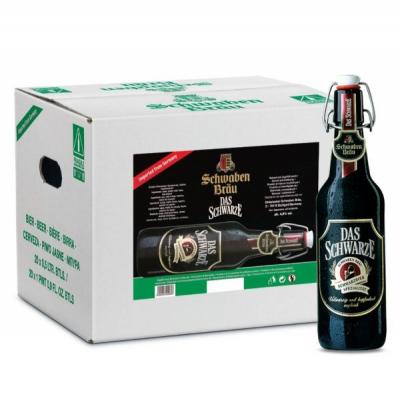 Bia Schwaben Bräu Das Schwarze 4.9% – Chai 500ml – Thùng 20 Chai